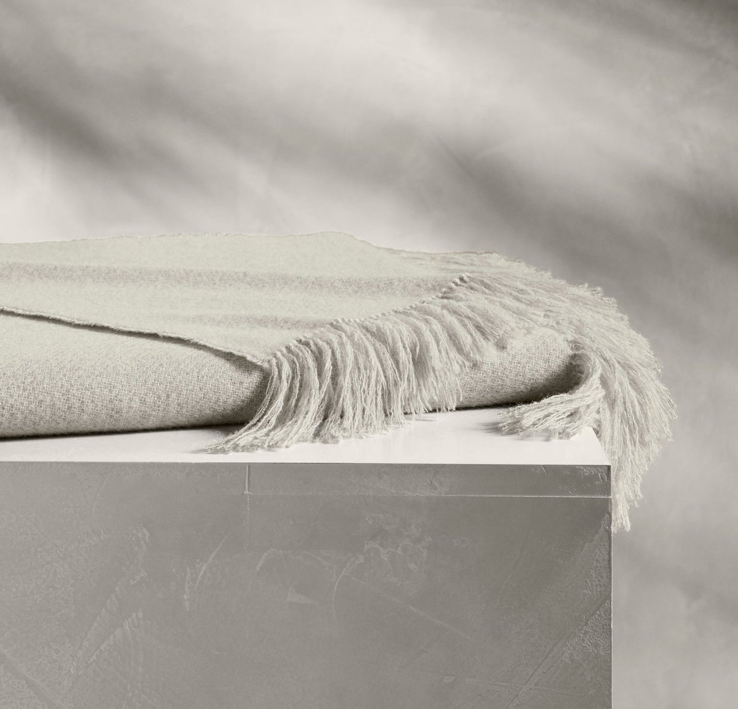 Alpaca Pin Check Oversized Throw Blanket
