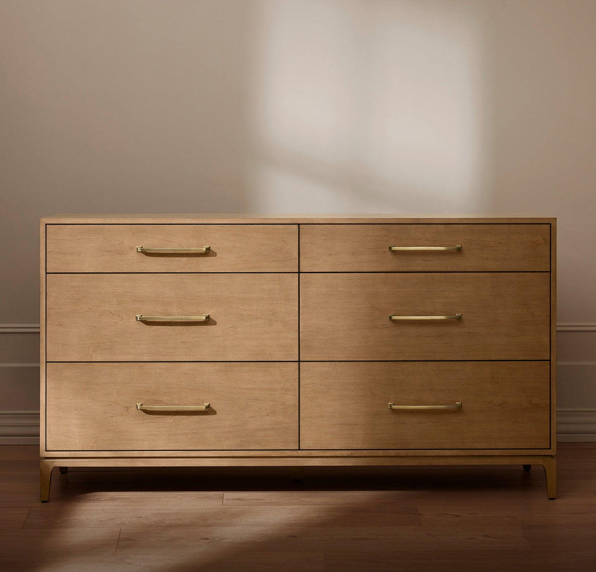 6-Drawer Wood Dresser - Bluff - Brass