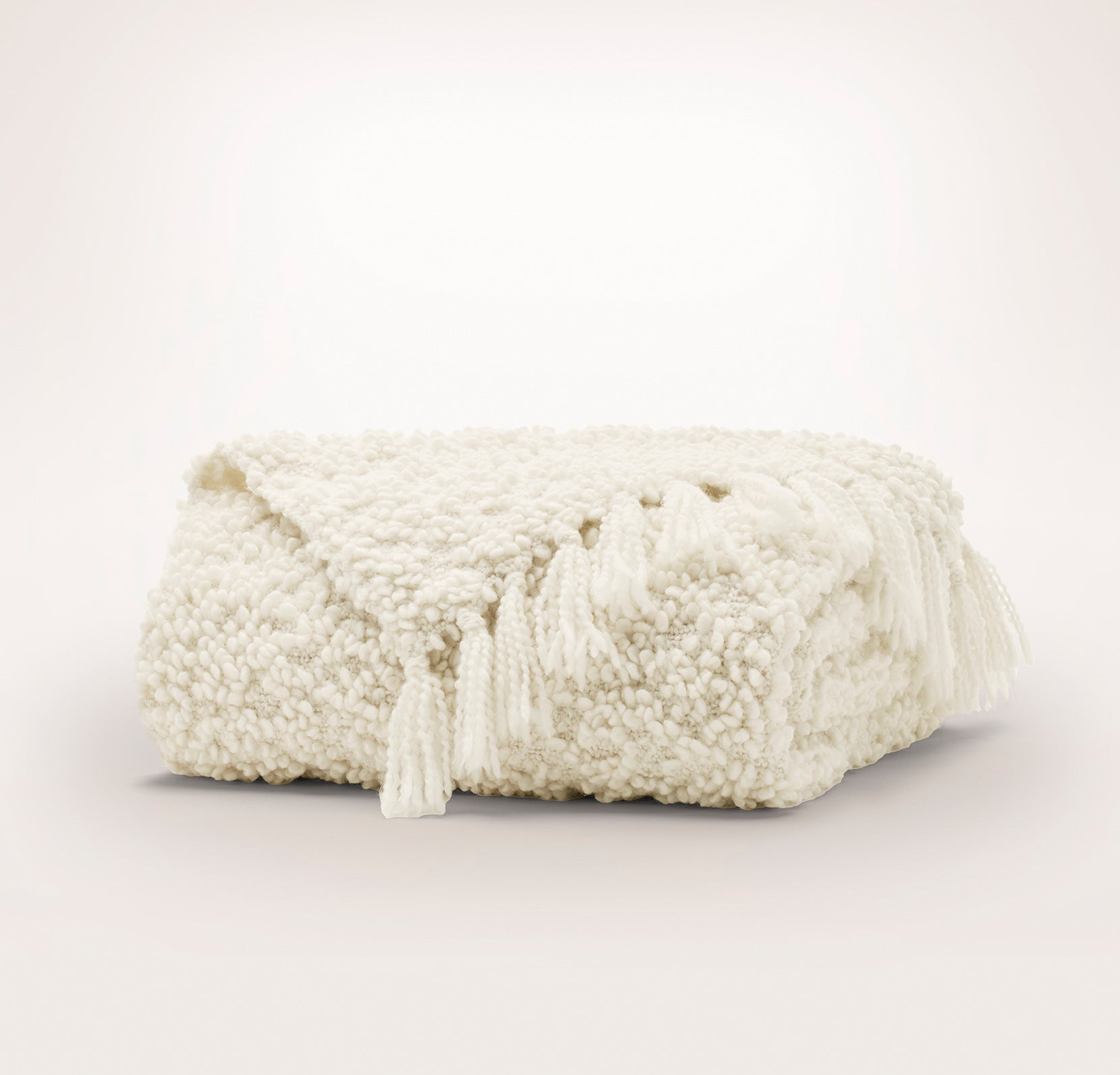 Cozy Bouclé Throw Blanket - Cream